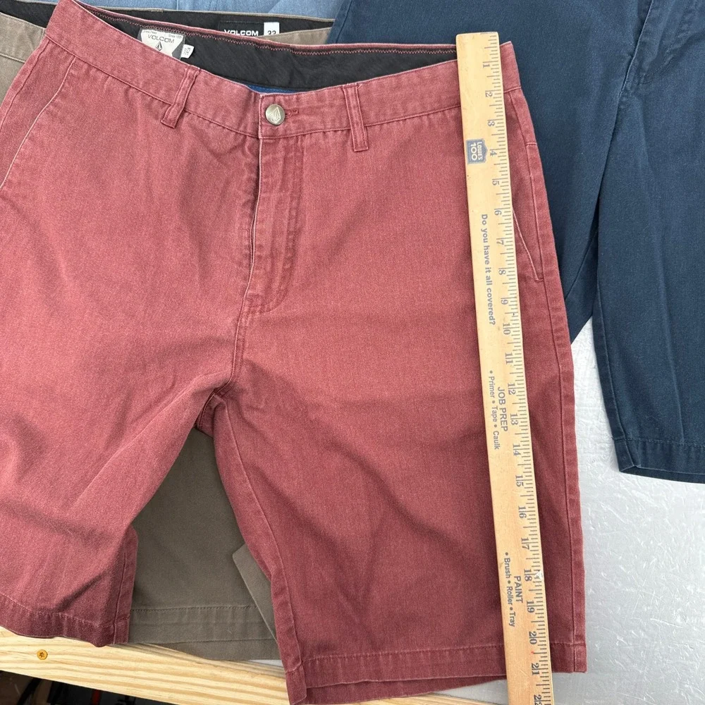 Volcom Mens Frickin Modern Fit Chino Shorts Bundle 4 Pairs Navy Khaki Red 33 - Picture 16 of 16